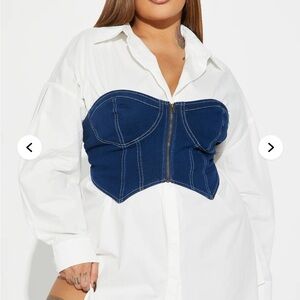 Blue Denim Corset Top Dress